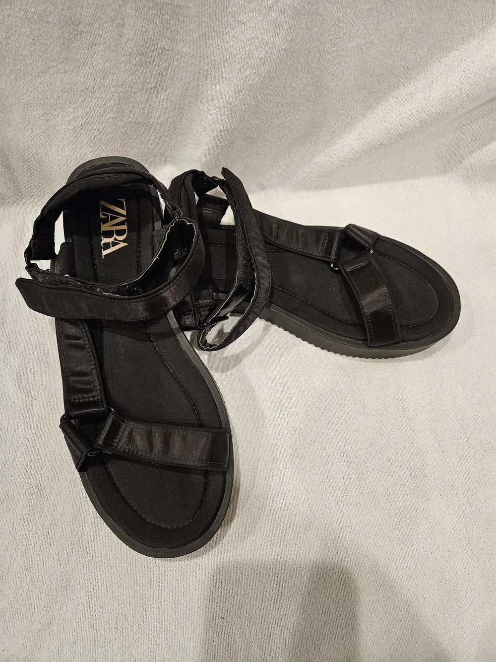 Zara Black Sport Sandals with Adjustable Straps US 10 - Picture 1 of 4